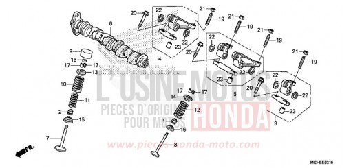 ARBRE A CAMES/SOUPAPE (ARRIERE) VFR1200XDE de 2014